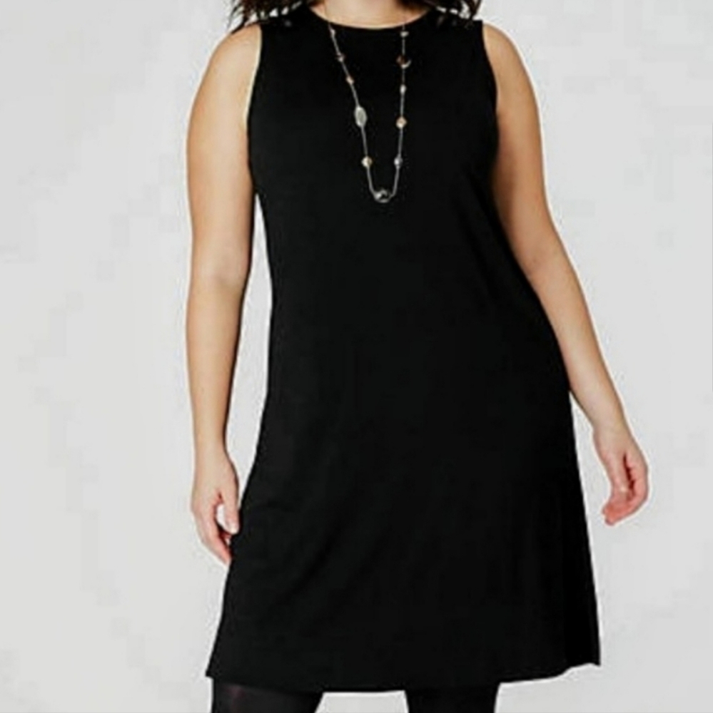 J.Jill black ponte knit shift/sheath dress